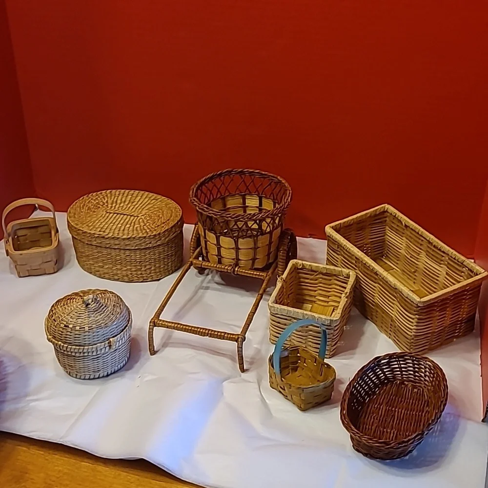 Handcrafted Wicker Basket Set - Brown - Picture 6 of 9